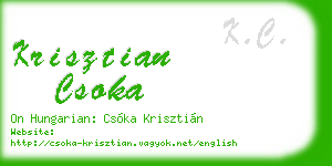 krisztian csoka business card